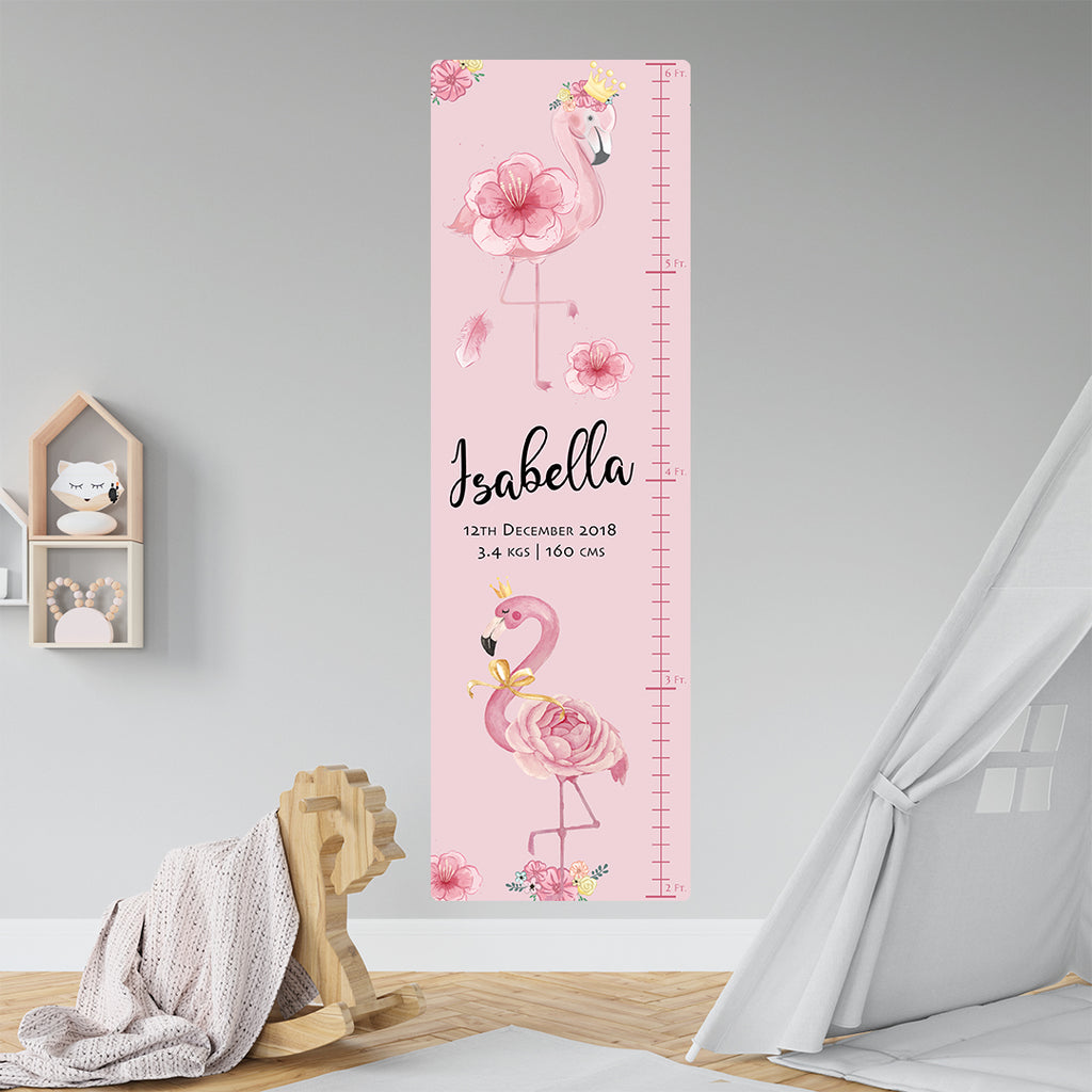 Flamingo Height Chart Sticker
