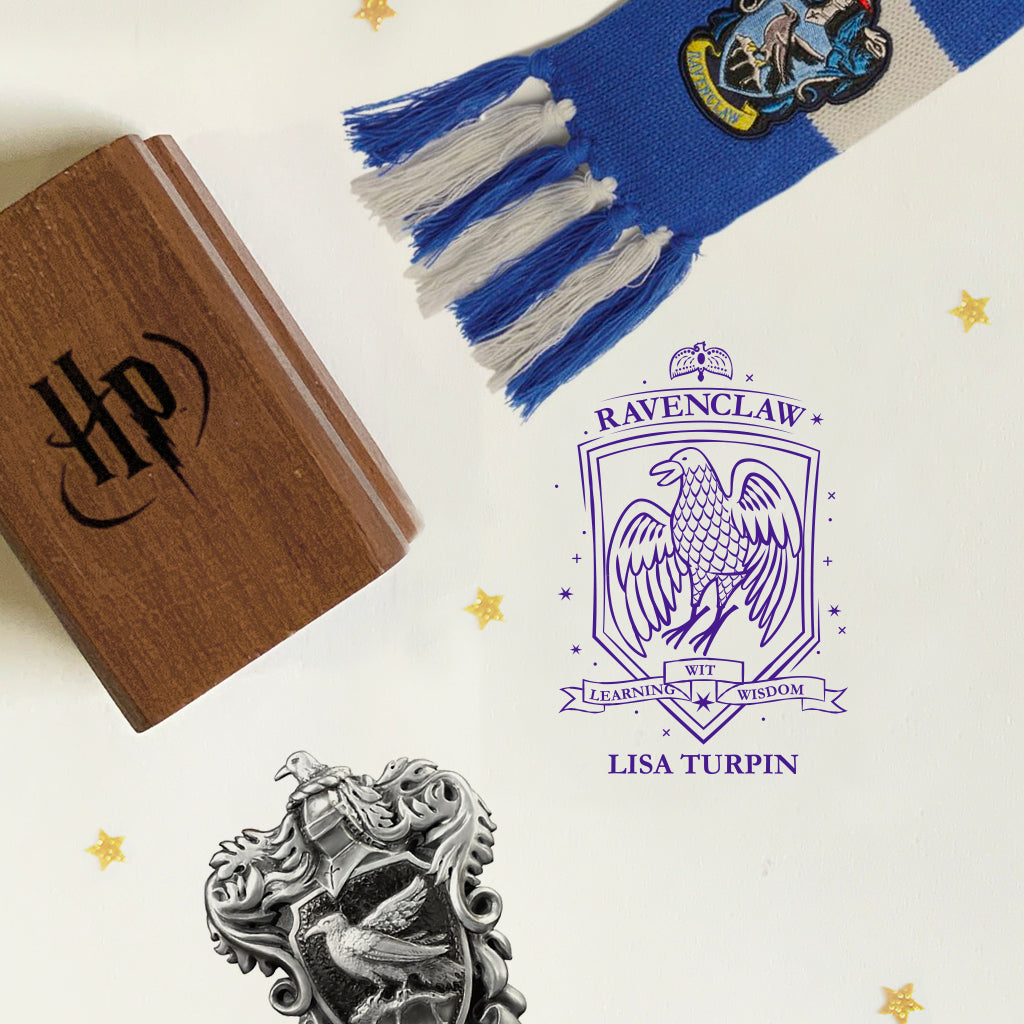 Official Harry Potter Personalised Wooden Text Stamp With Stamp Pad - Ravenclaw