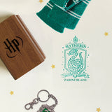 Official Harry Potter Personalised Wooden Text Stamp With Stamp Pad - Slytherin