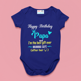 Happy Birthday Papa - Best Gift Ever - Navy Blue Onesie