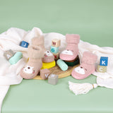 Happy Feet Pink & Peach 3D Booties - 2pack (0-24 Months)