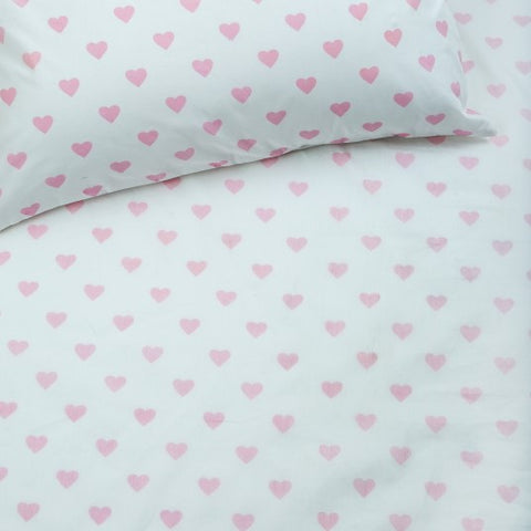 Fitted Cot Sheet - Hearts