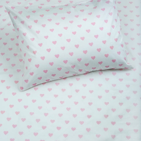 Bedsheet Set - Hearts - Single/Double Bed Sizes Available
