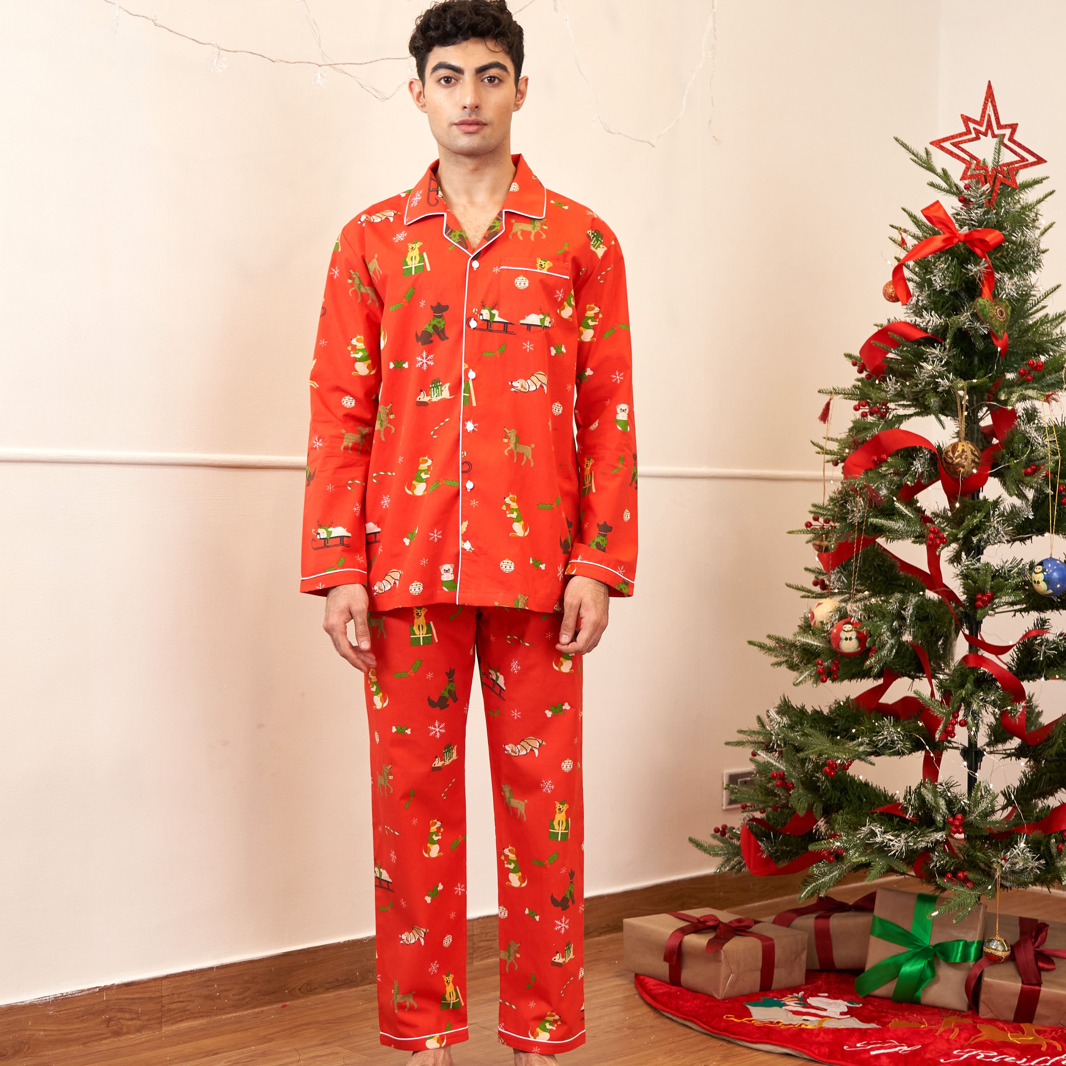 Holiday Puppies Pyjama Set for Men