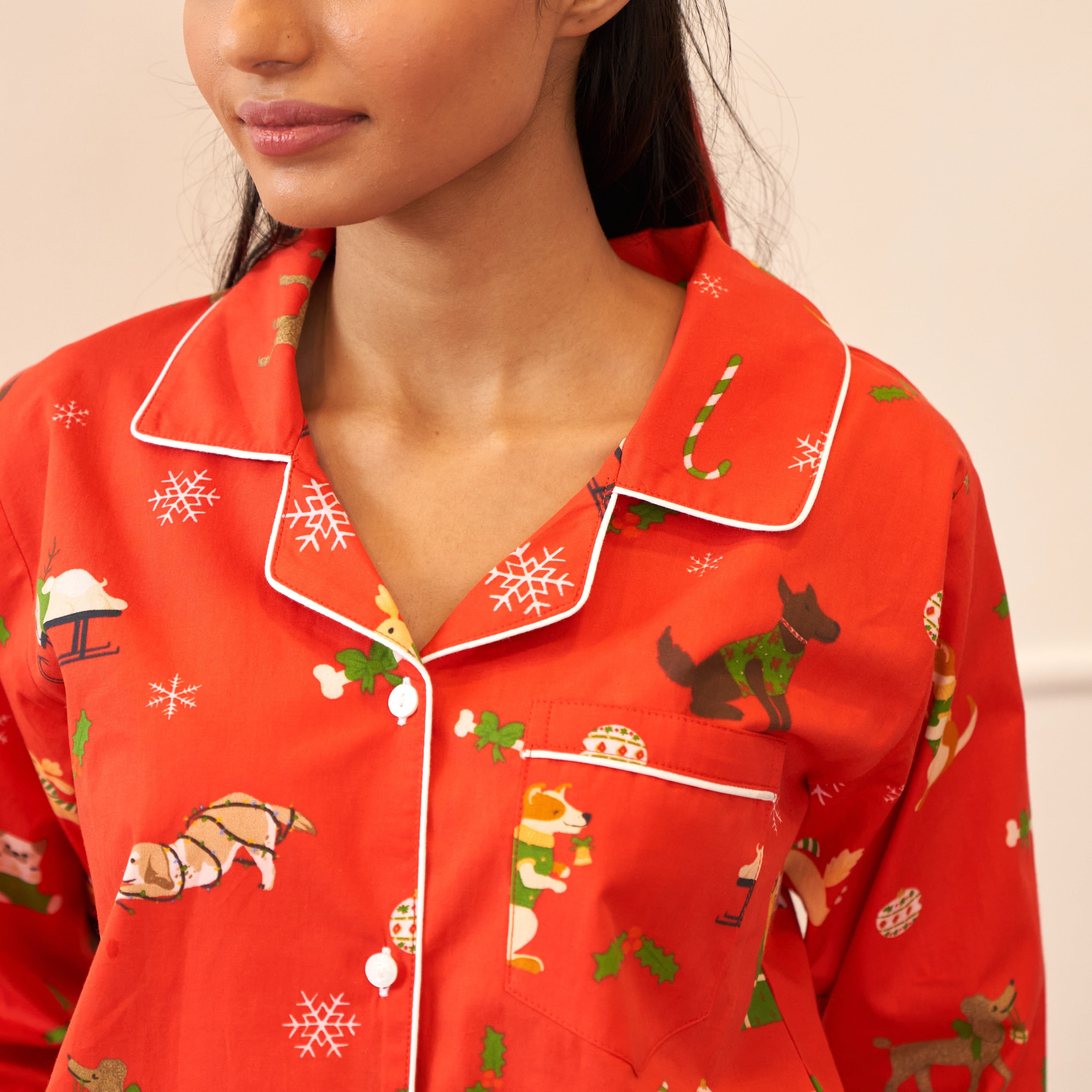 Holiday Puppies Women Pyjama Set