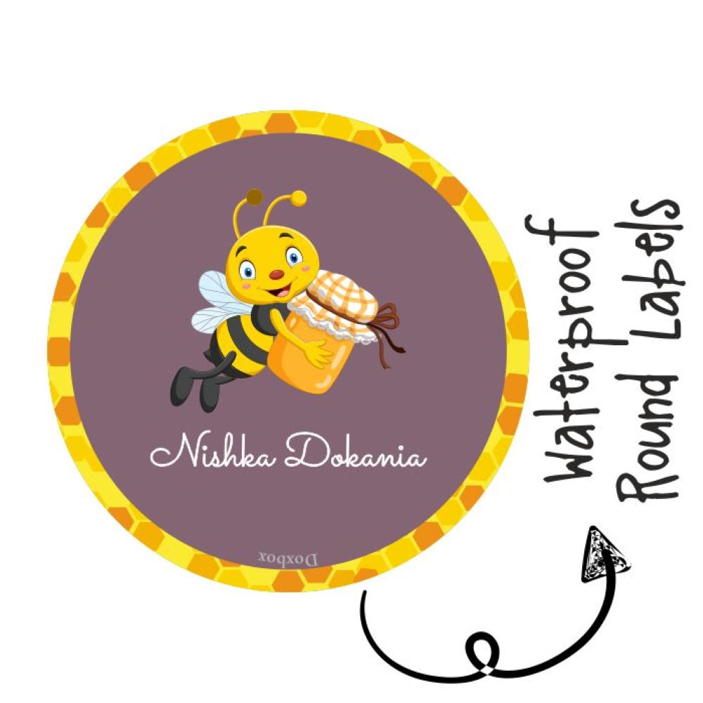 Round Waterproof Labels -Honey Bee