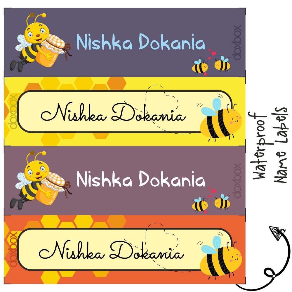 Personalised Water Proof Labels - Honey Bee