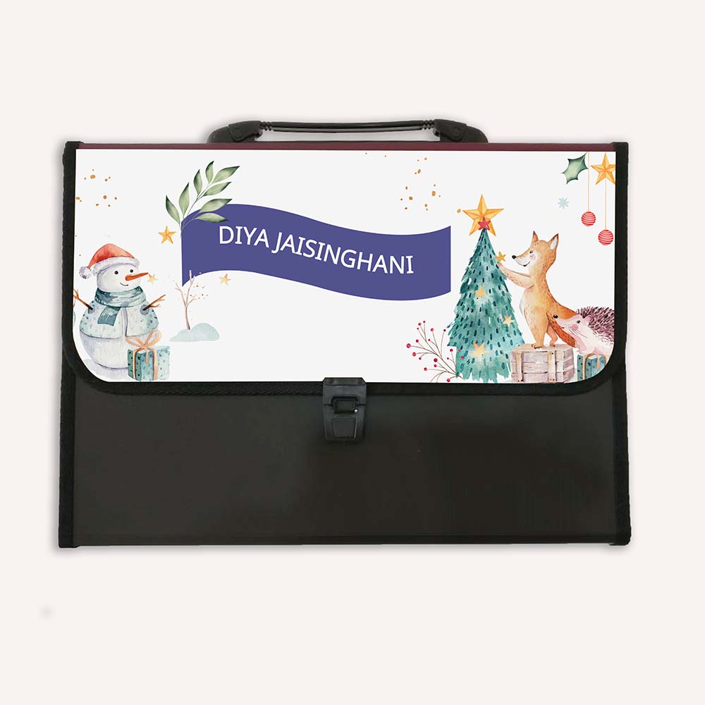 Horizontal Divider Folder - White Christmas