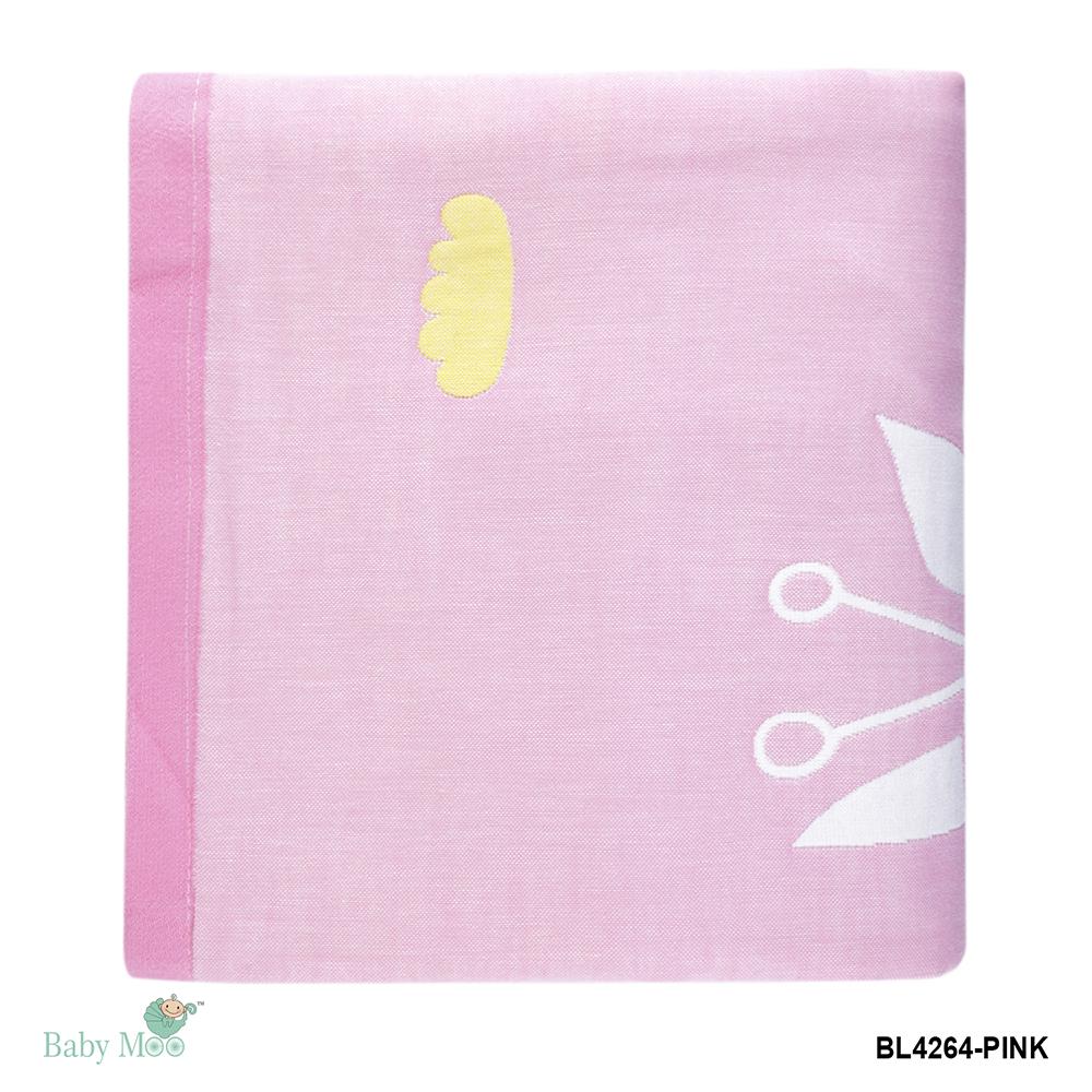 Giraffe Pink Muslin Blanket