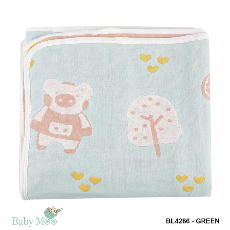 BFF Bear Green Muslin Blanket