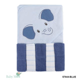 Elephant Blue Towel & Wash Cloth Set
