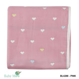 Heart Pink Muslin Blanket