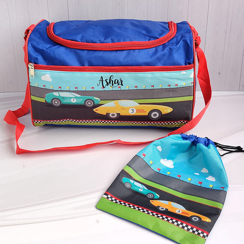 Travel Bag With Pouch - Sports Car