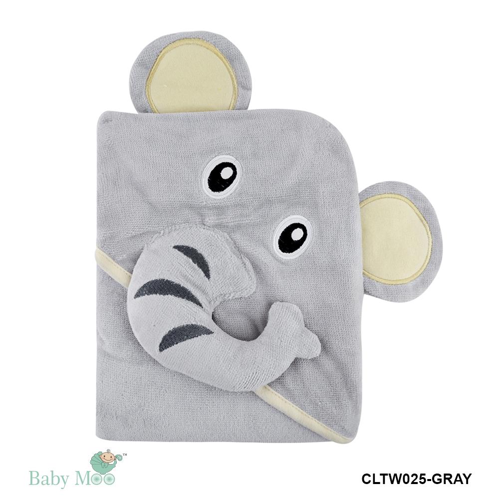 Elephant Grey Animal Hooded Towel
