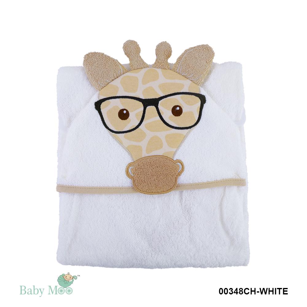 Baby Moo Giraffe White Animal Hooded Towel