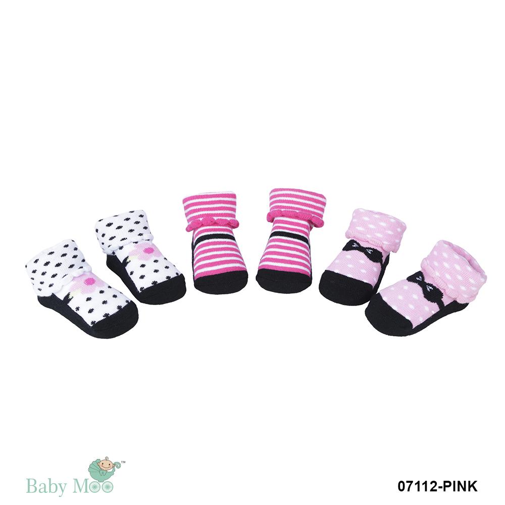 Striped Pink 3 Pk Socks