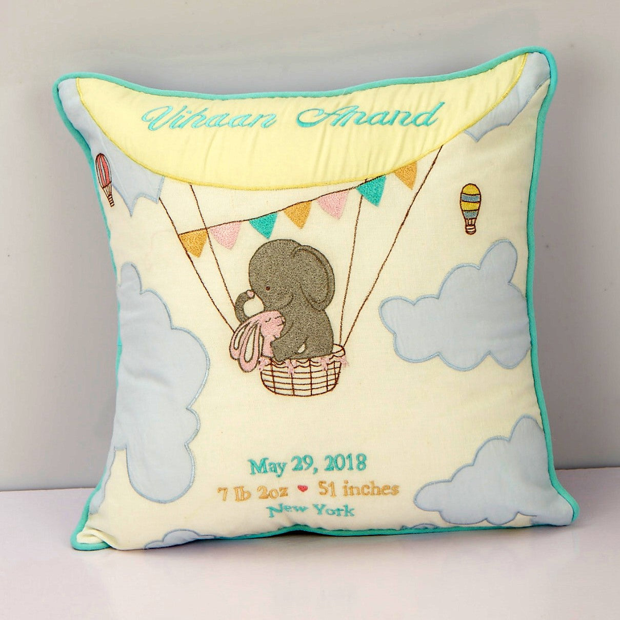 'Welcome Baby' Personalised Pillow - Fly Away