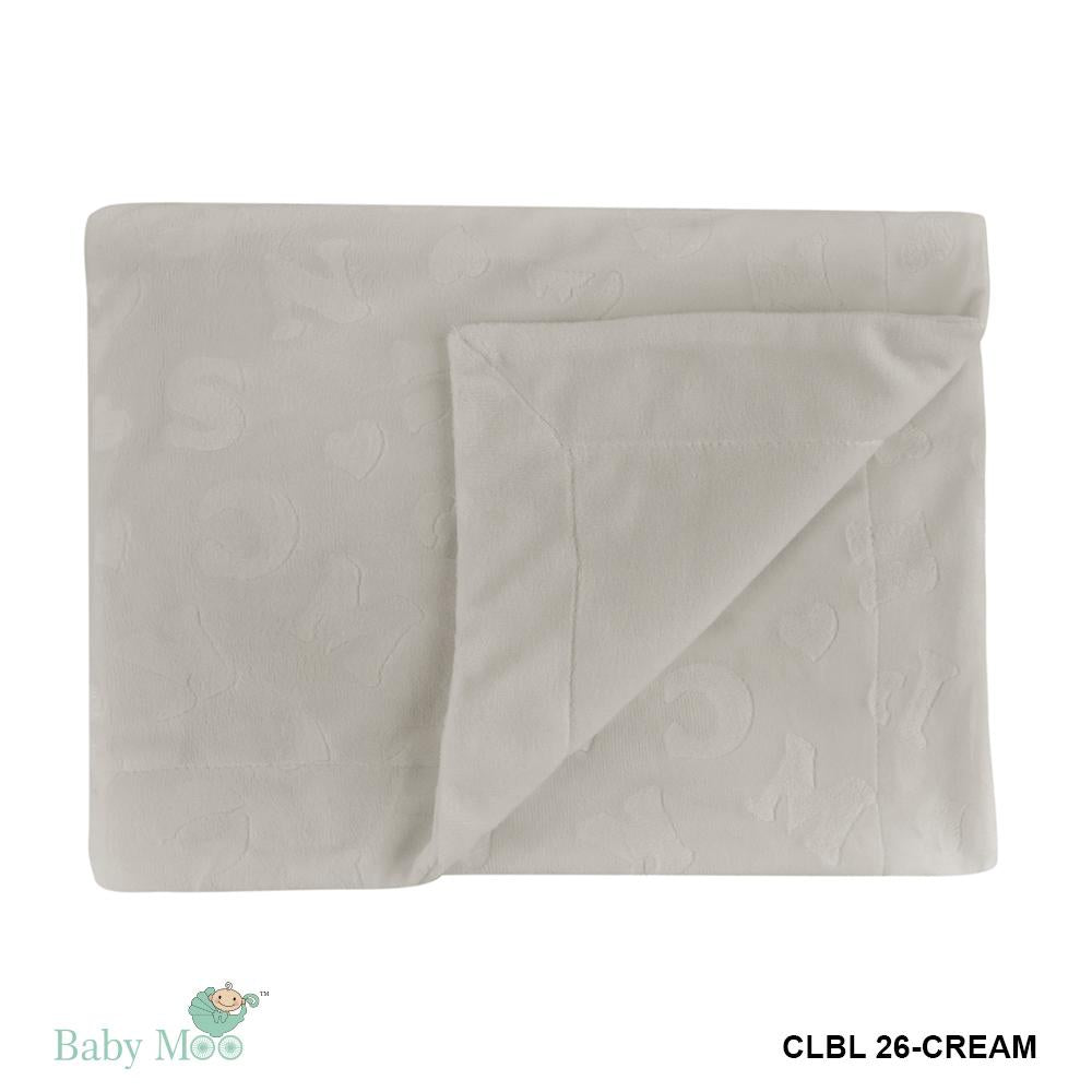 Alphabet Cream Soft Embossed Blanket