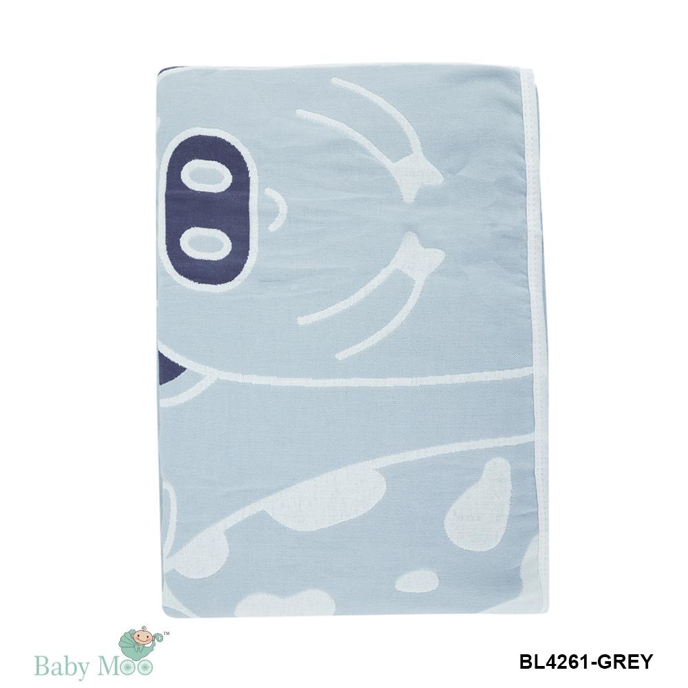 Animal Print Grey Big Baby Muslin Blanket