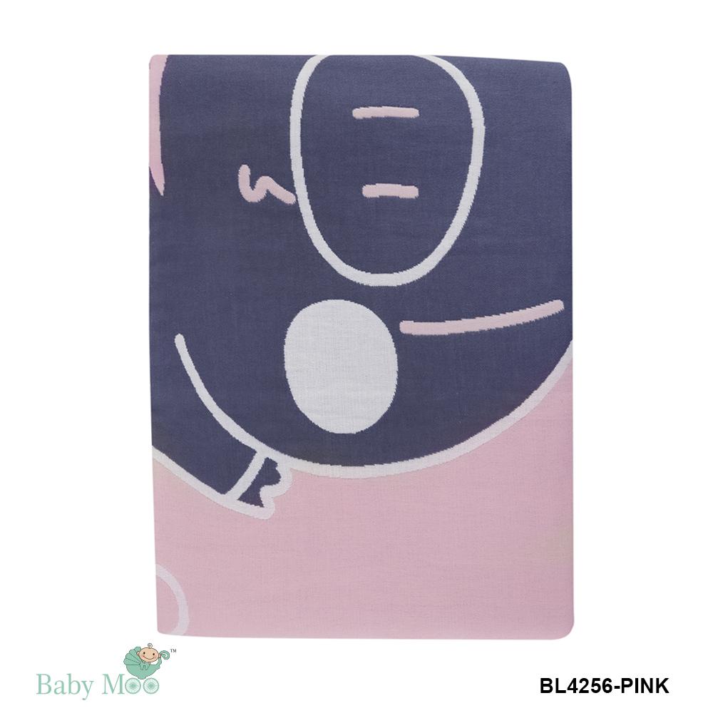 Printed Pink Big Baby Muslin Blanket