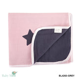 Zebra Grey and Pink Big Baby Muslin Blanket