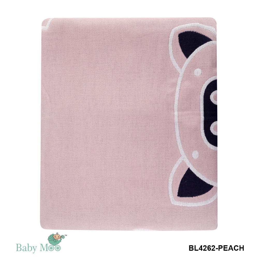 Animal Print Peach Embossed Baby XL Muslin Blanket
