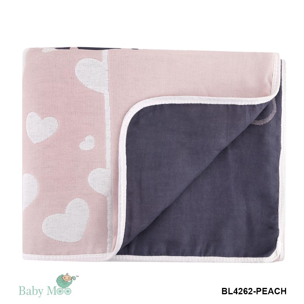 Animal Print Peach Embossed Baby XL Muslin Blanket