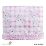 Puppy Pink Reversible Fur & Printed  Blanket