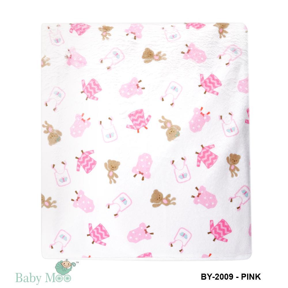 Animal Print Pink Double Sided Embroidered Blanket