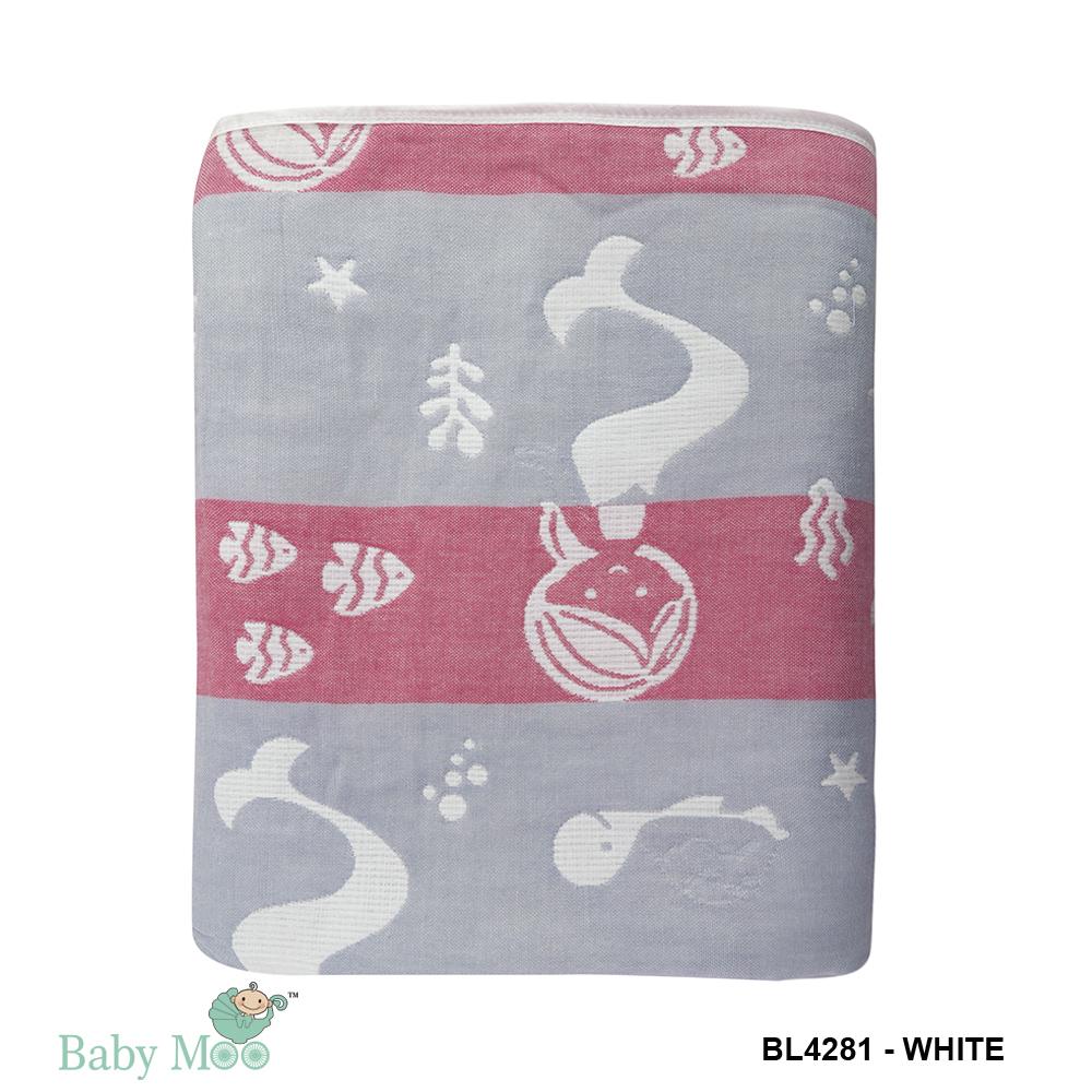 Mermaid White Embossed Baby XL Muslin Blanket