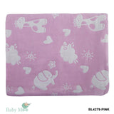 Baby Moo Elephant Pink Embossed Baby XL Muslin Blanket