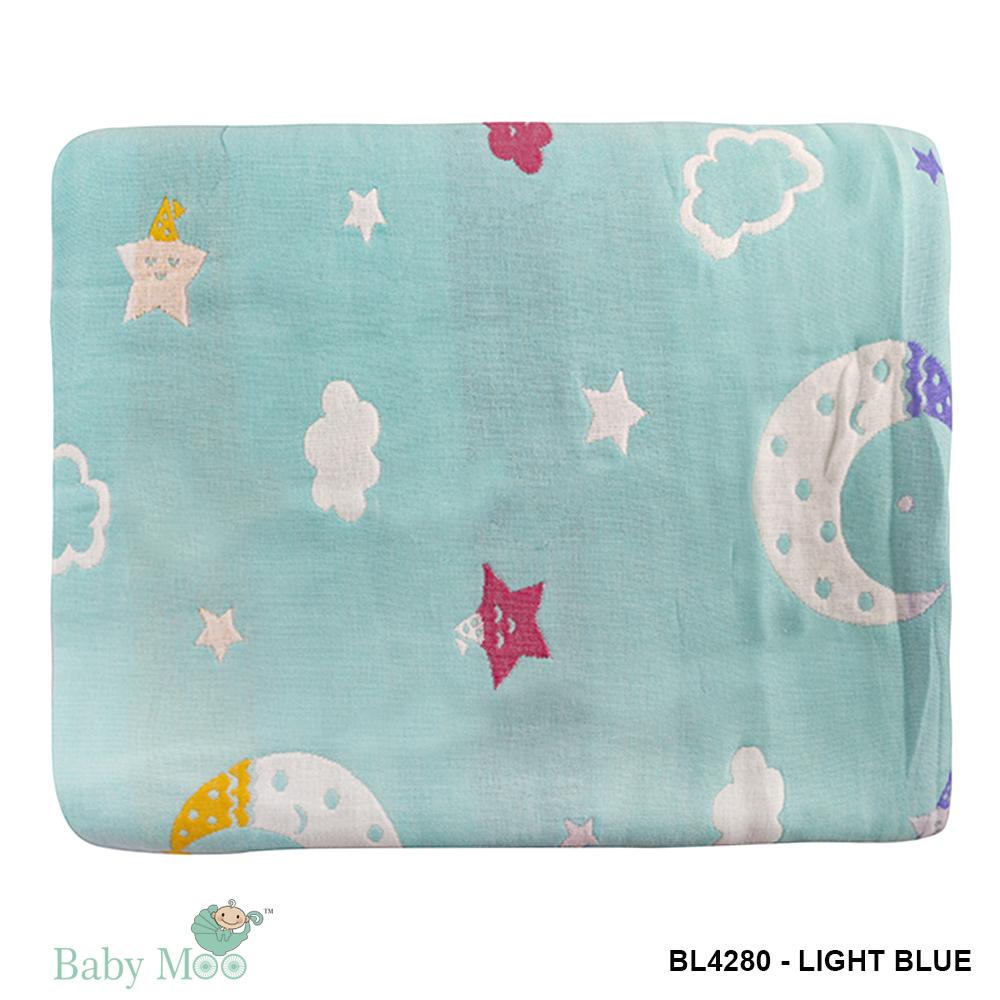Star Turquoise Embossed Baby XL Muslin Blanket