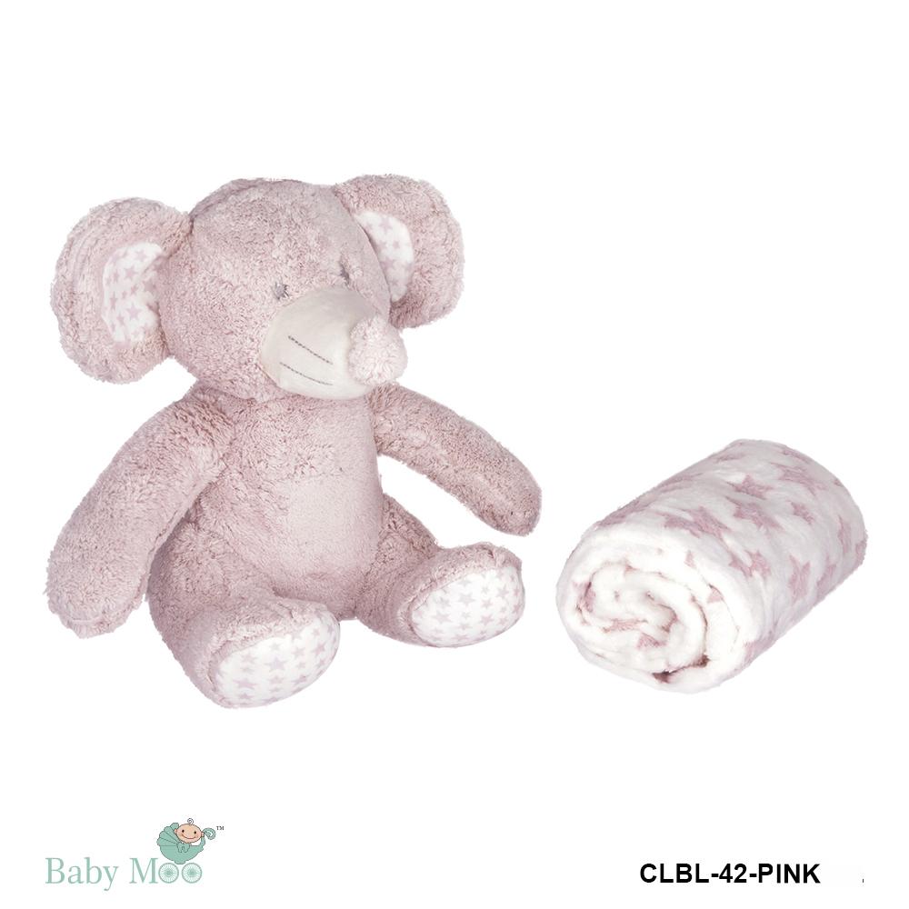 Elephant Pink Star Toy Blanket