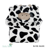 Calf Black and White Animal Hooded Blanket