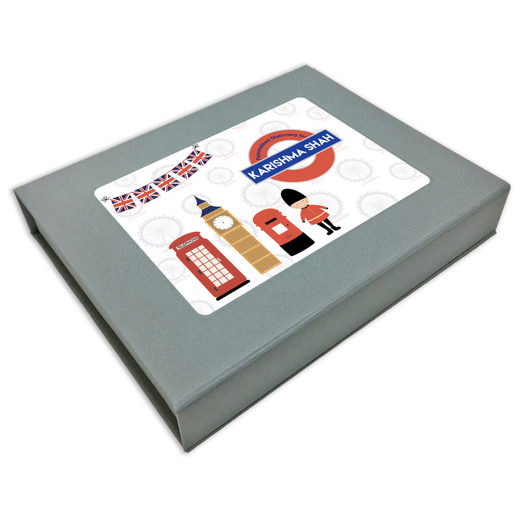 Personalized Stationery Gift Set - London, Set of 24 or 48