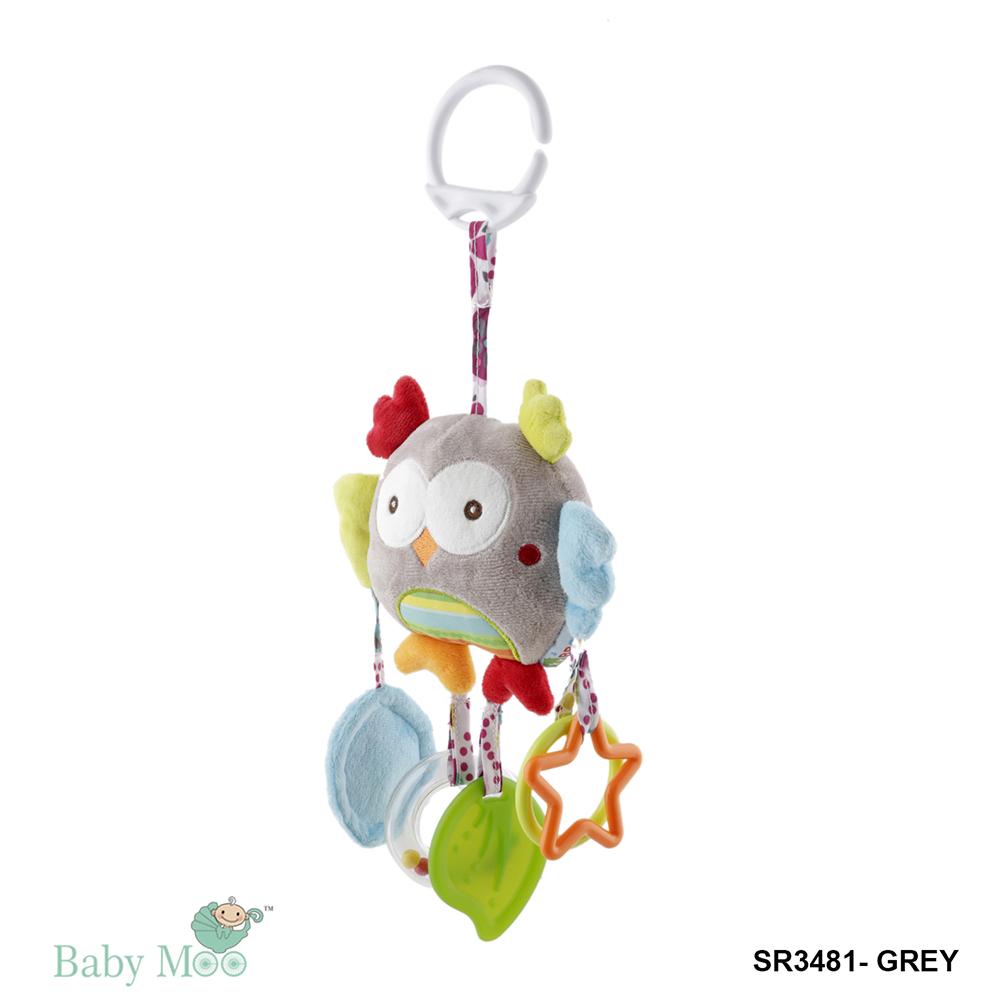 Owl Grey Hanging Toy With Teether