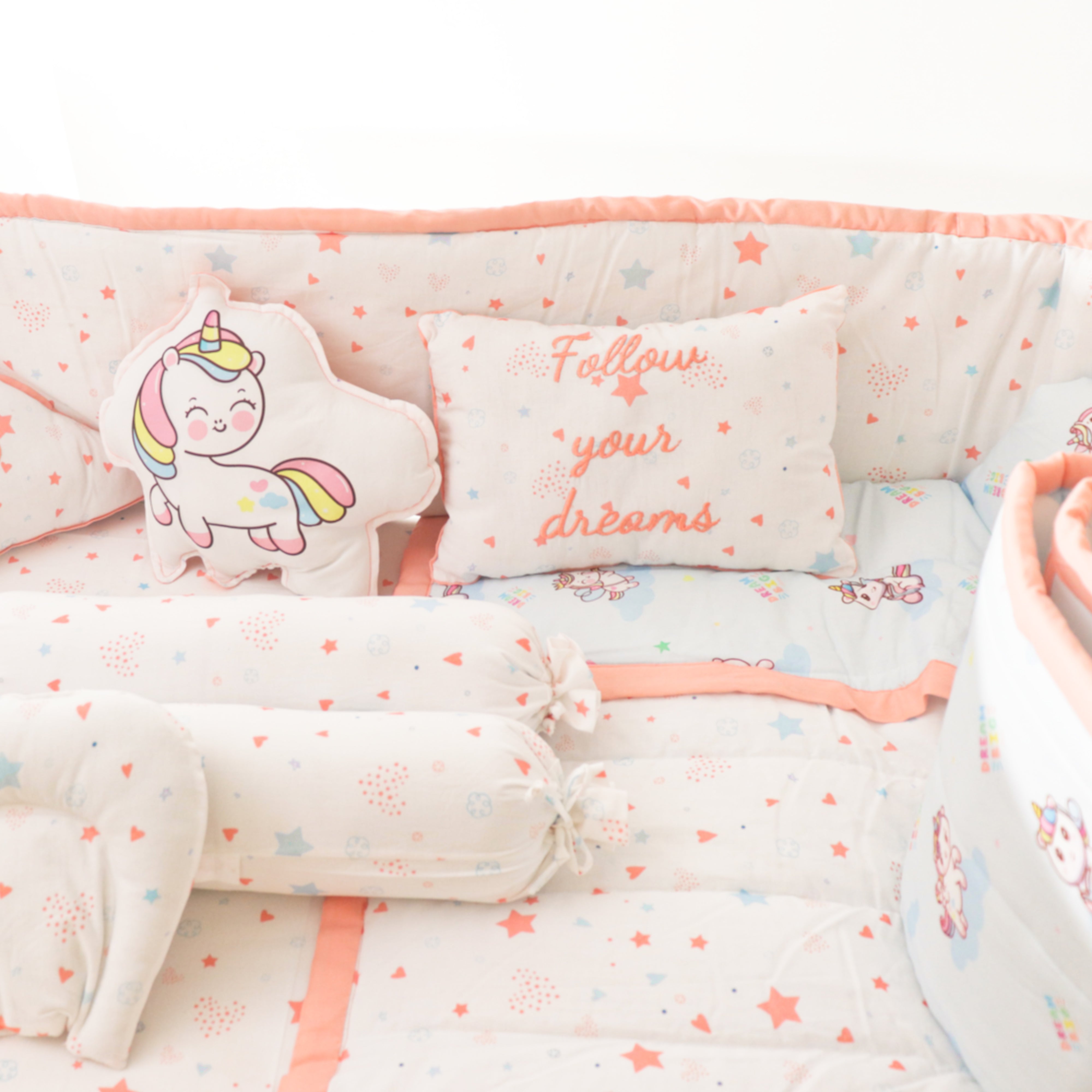 Unicorn Dreams - Quilted Cot Bumper