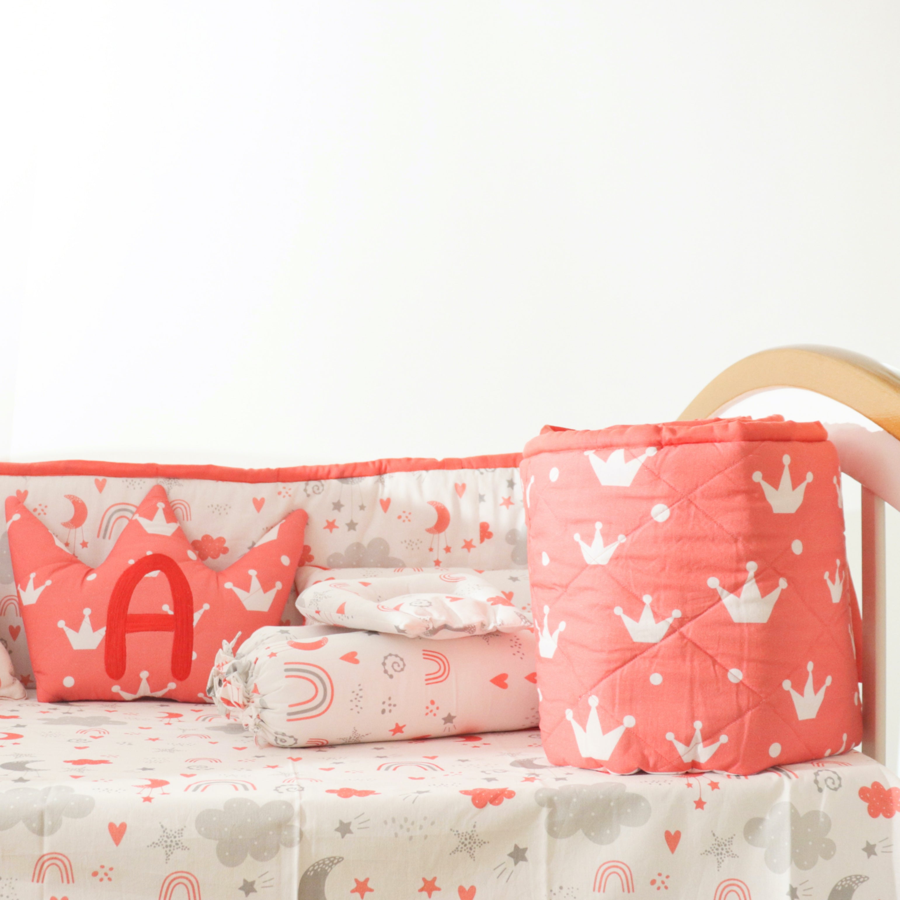 Magical Rainbows - Quilted Cot Bumper