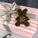 Personalised Laser Cut Gift Tags - Teddy, Set of 12