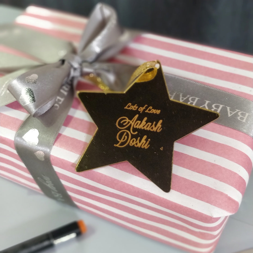 Personalised Laser Cut Gift Tags - Star, Set of 12