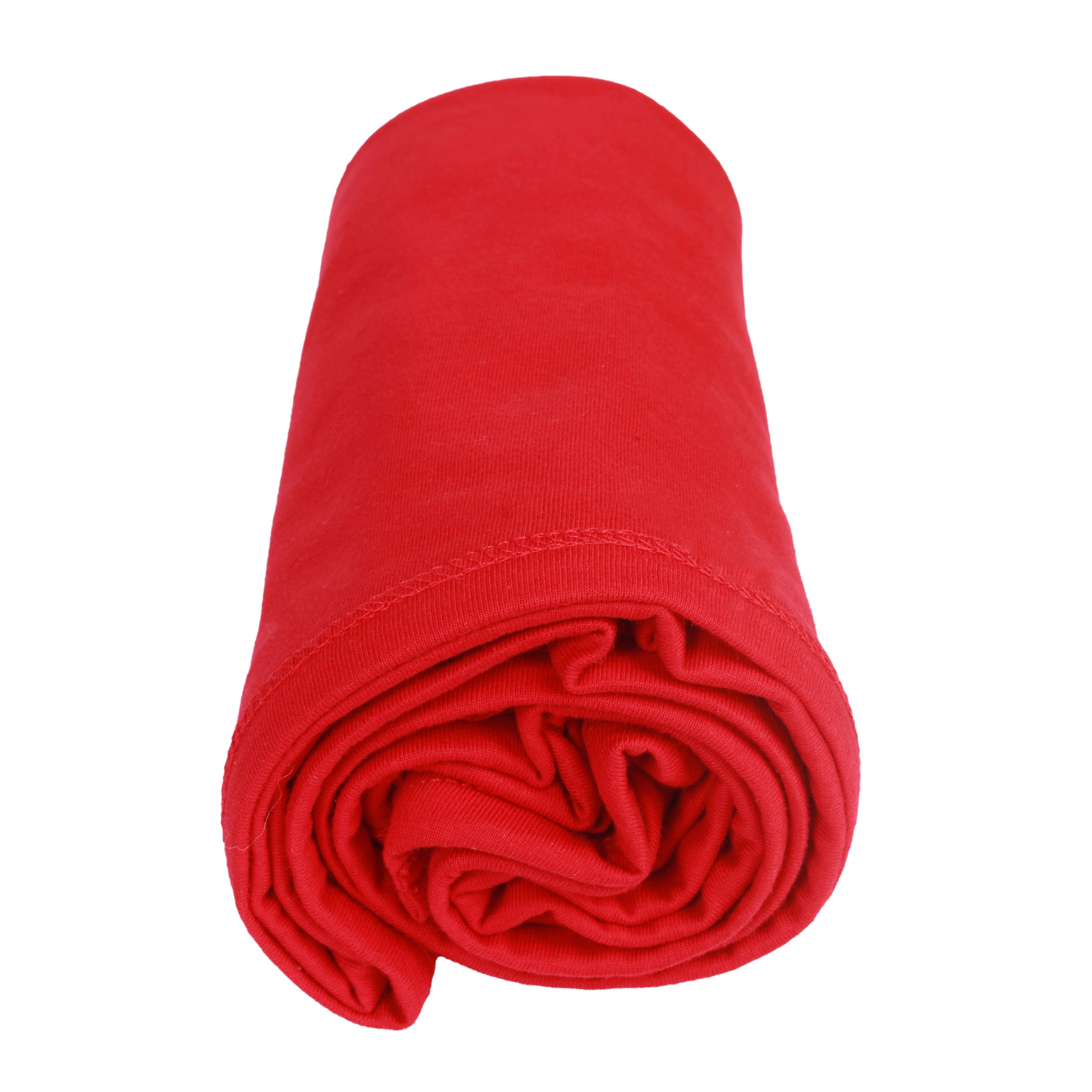 Little By Little 100% Anti Viral, Cotton, Reusable, Anti bacterial & Water Repellent Baby Blanket - Red