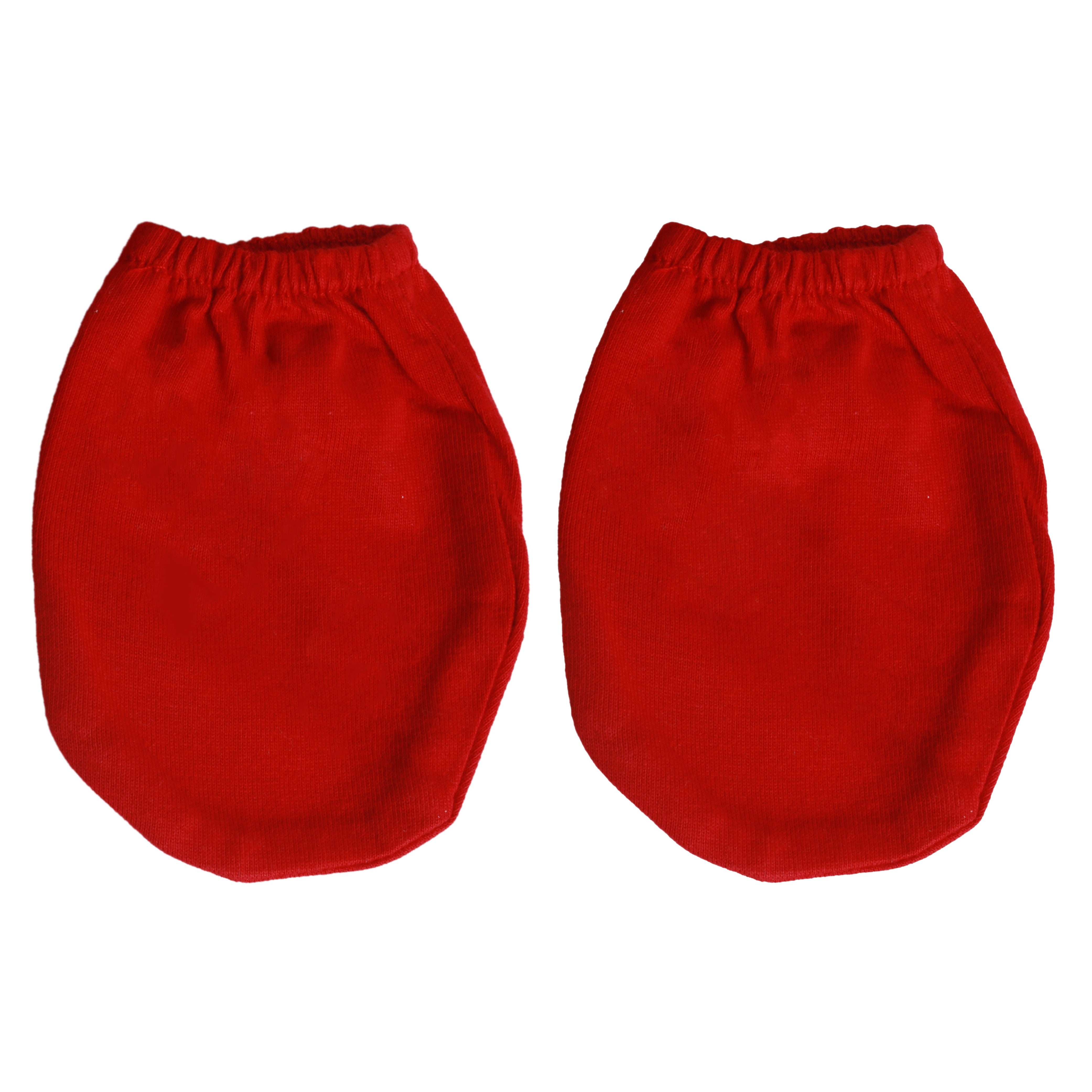 Little By Little 100% Anti Viral, Cotton, Reusable, Anti bacterial & Water Repellent Baby Bibs, Booties, Mittens - Red