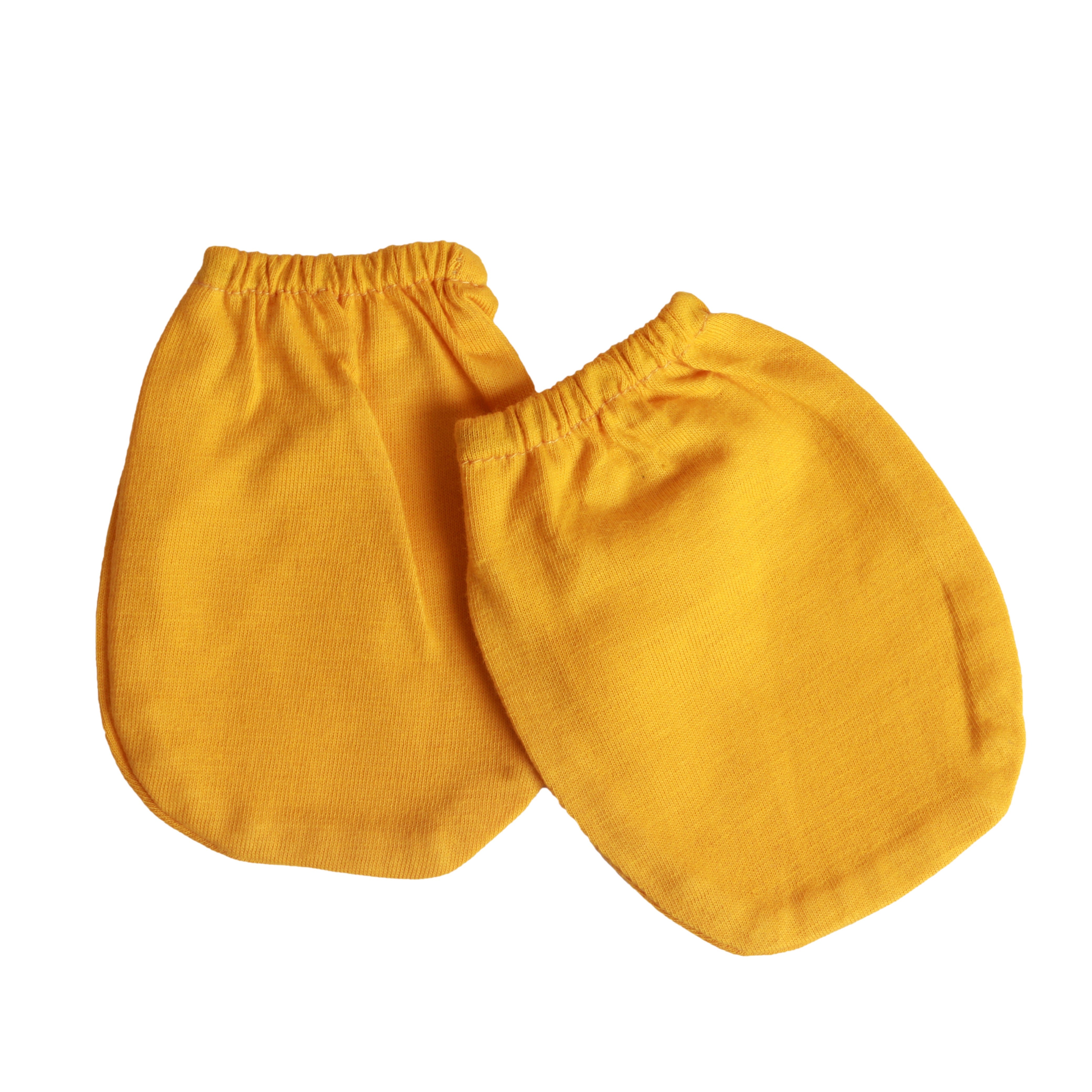 Little By Little 100% Anti Viral, Cotton, Reusable, Anti bacterial & Water Repellent Baby Bibs, Booties, Mittens - Yellow