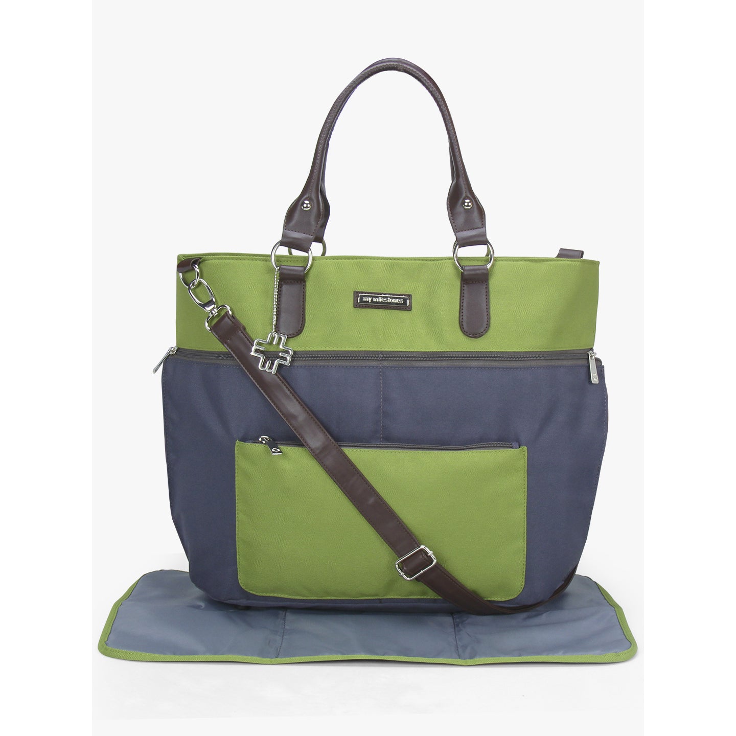 My Milestones Diaper Bag Traveler - Grey/Green