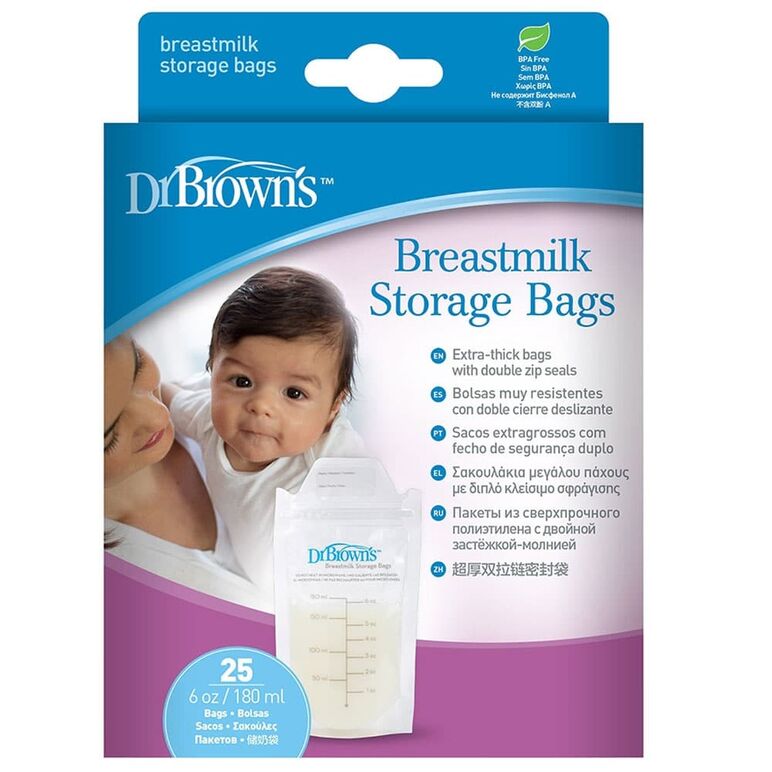 Dr. Brown's Breastmilk Storage Bags, 25-Pack
