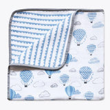 Masilo Organic Muslin Snuggle Blanket - Up, Up & Away(Blue)