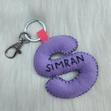 Initial Keychain - Purple