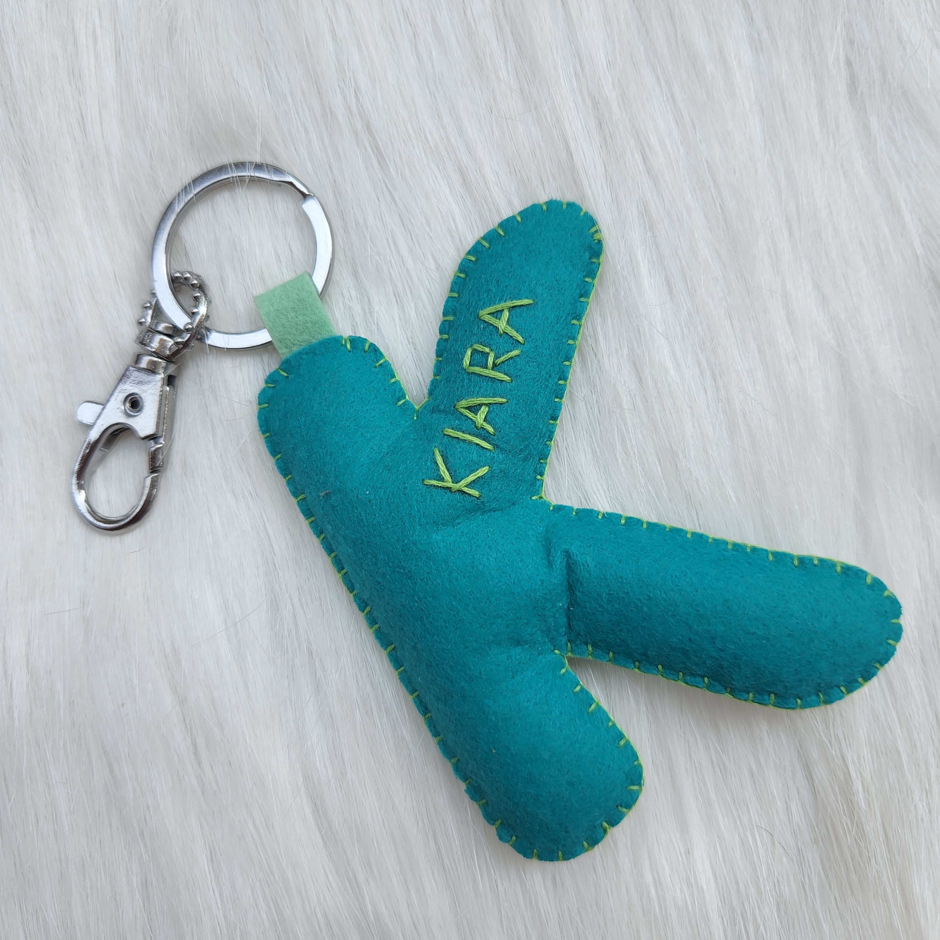 Initial Keychain - Teal