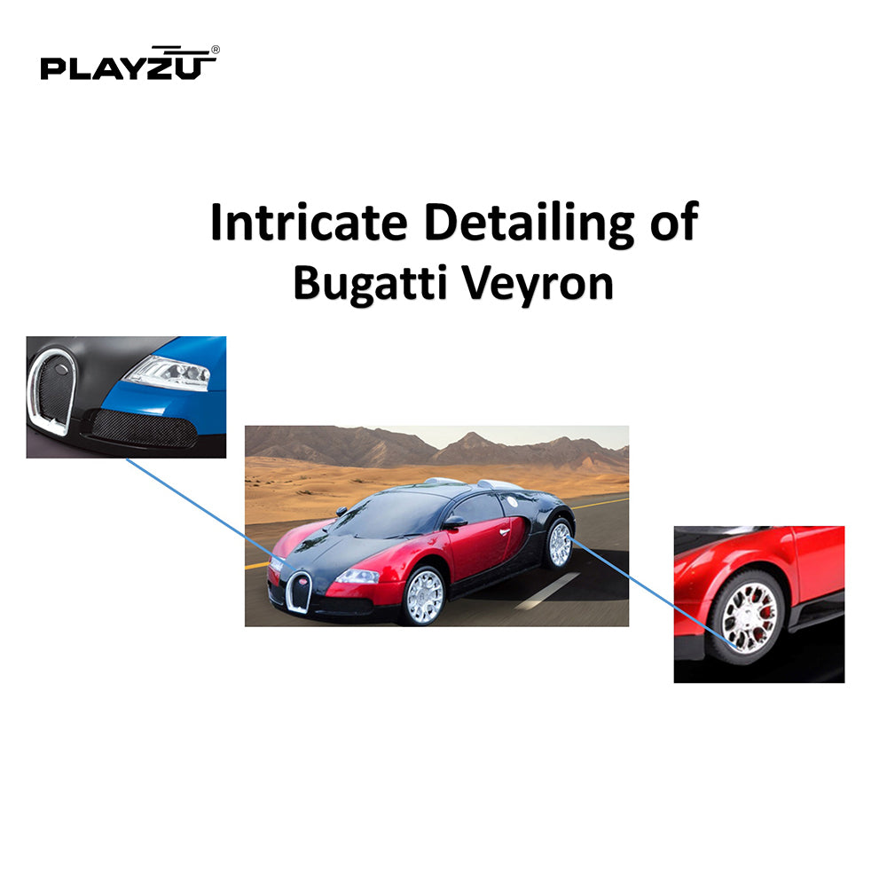 Playzu Bugatti Veyron (Red) R/C 1:24 R/C Car  Red 6+ Years