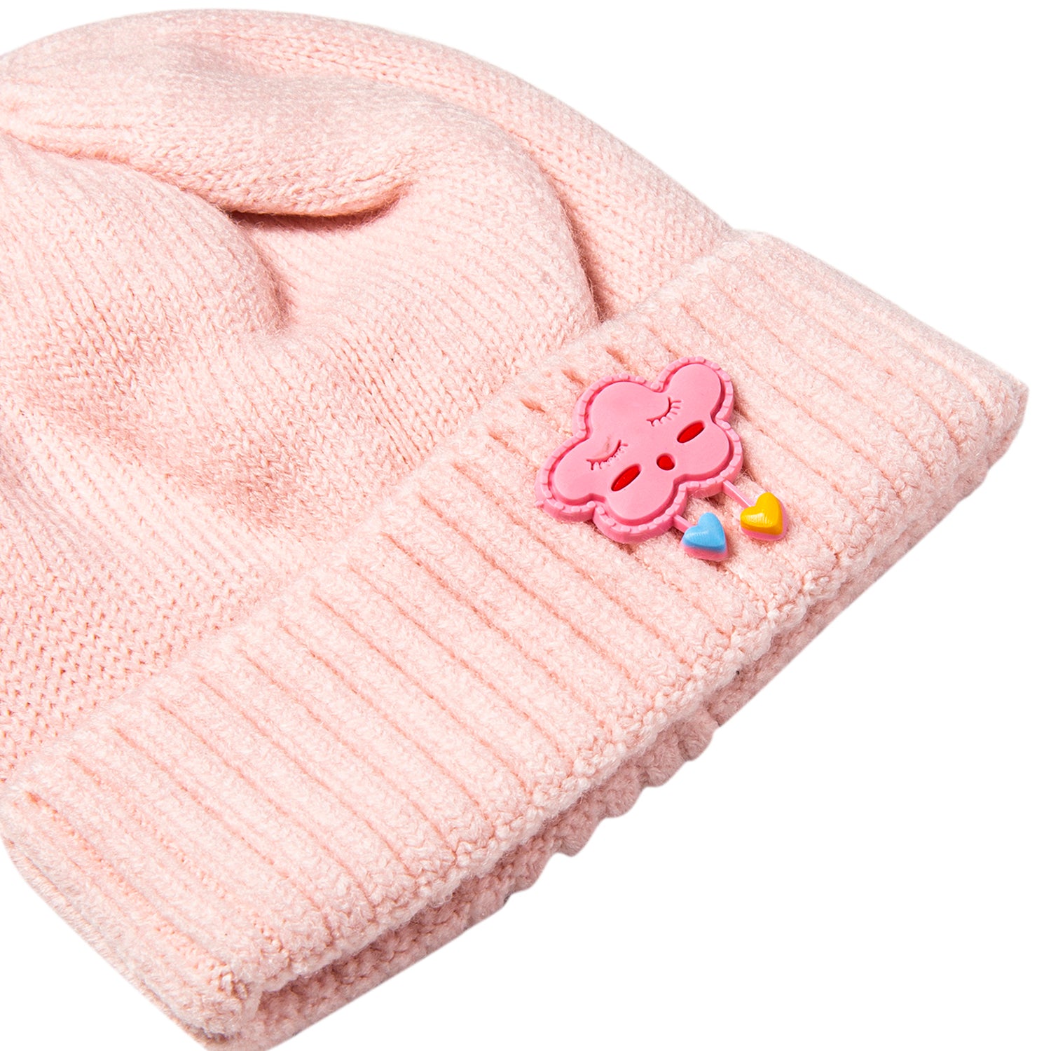 Baby Moo Knit Woollen Cap Winter Beanie Cloud Pink